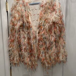 En Creme Multicolor Fringe Sweater